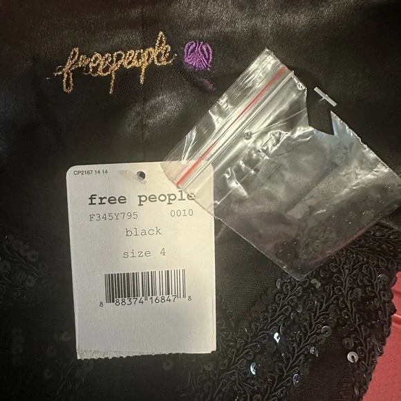 NWT Free People Women’s Snake Charmer Form Fitting Sleeveless Dress Black Size 4 - Picture 3 of 9